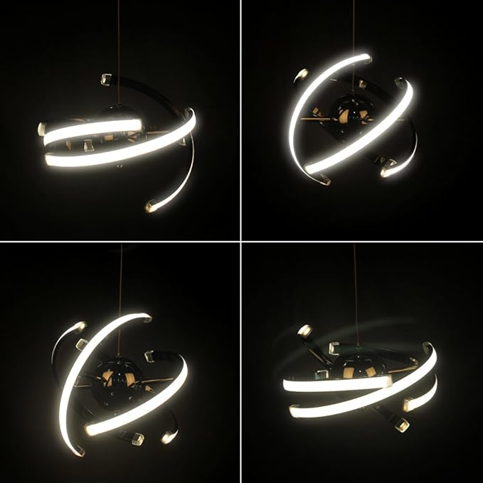 ELINKUME 23W LED Pendant Light, Modern Chandelier Ceiling Light Fixture, AC 220V 4000K Natural Light, Tube & Cord Adjustable