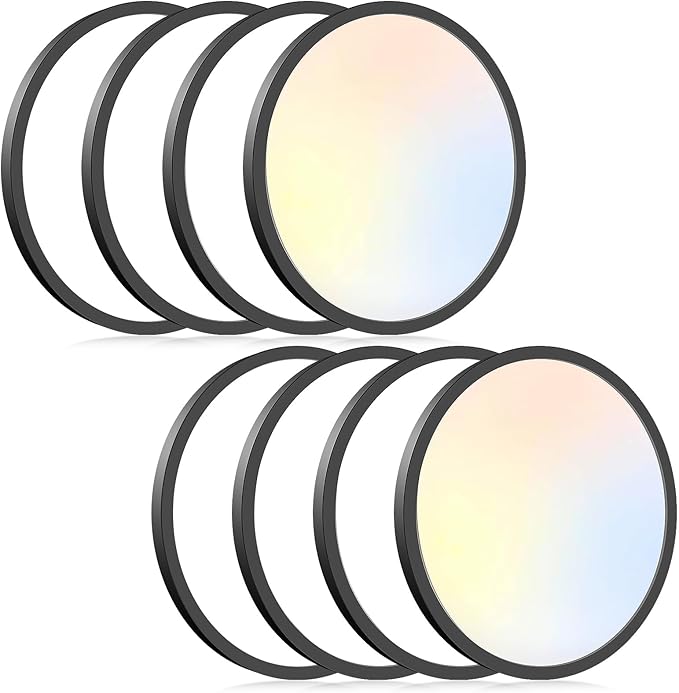 8Pack LED Flush Mount Ceiling Light Fixture, 12Inch 24W, Dimmable&3000K/3500K/4000K/5000K/6500K Adjustable Low Profile Ceiling Lights, 3200LM Modern Lamp for Bedroom, Porch, Kitchen, Hallway, Black