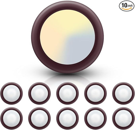 ECOELER 6inch LED Disk Light, 3000K/4000K/5000K Selectable Flush Mount Ceiling Disc Downlight, 16.5W 1100lm, Surface Mount Ceiling Lights for J-Box or Recessed Can, ETL-Listed, Bronze, 10Pack
