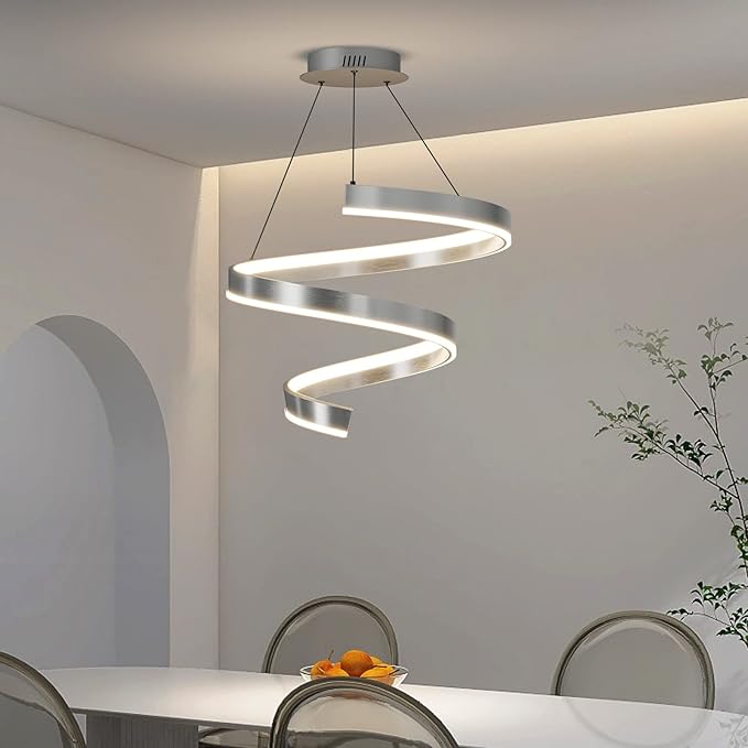 Mikeru Pendant Light,Pendant Light Fixtures with Remote Control Dimmable 3000k-6500k Pendant Light for Dining Room Living Room Kitchen, 19.6 Inch