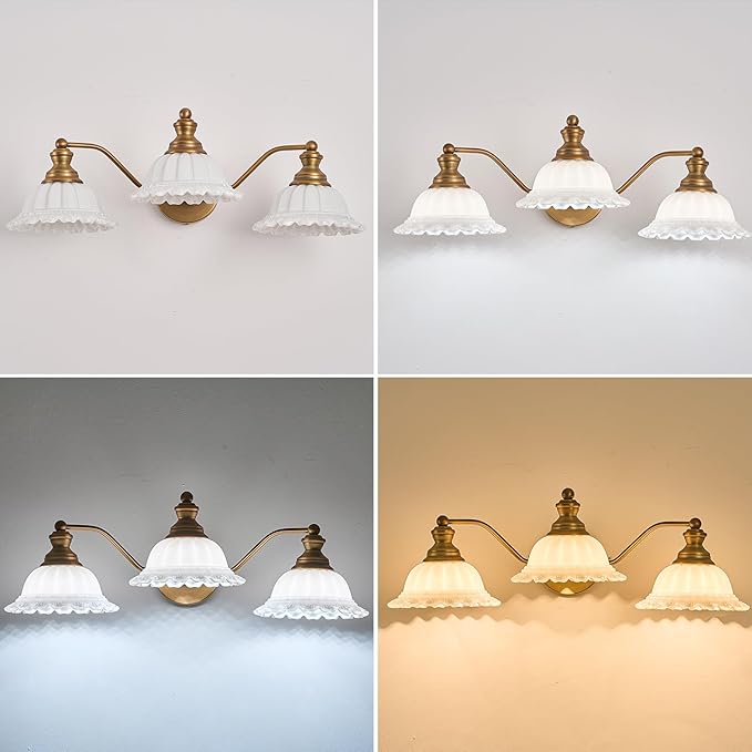 XIEDUN Bathroom Vanity Light White 3 Light