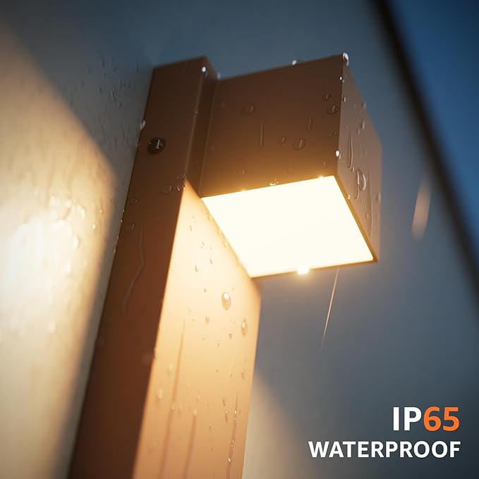 2 Pack 13" Modern Outdoor Led Wall Light,16W 3000K 1200Lumen Porch & Patio Hardwired Wall Mount Wall Sconces,Exterior IP65 Waterproof Aluminum Wall Lamp for Front Door Garage Garden(Rust)