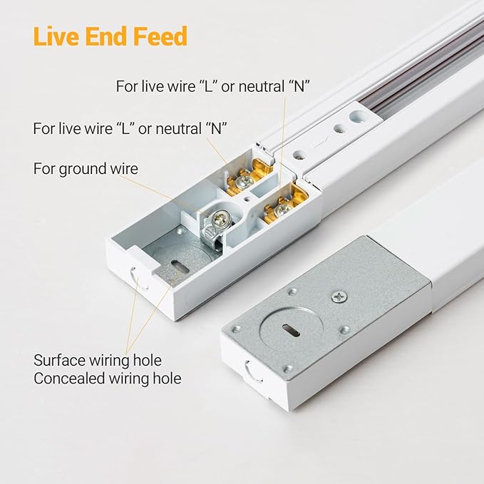 VANoopee 12-Light LED Track Lighting Kit with 13FT H Type Track Lighting Rail, Dimmable LED Track Light Heads Modern Kitchen Track Lighting Fixtures Ceiling Spot Light 3000K 24° CRI90+ 10W 800lm White