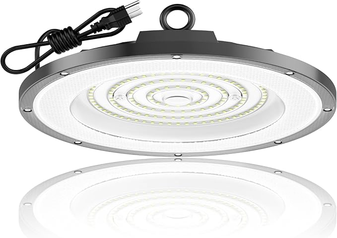 AIKVSXER LED High Bay Light UFO Shop Light 200W 30000LM 6000K Daylight Super Bright IP65 Waterproof for Warehouse Garage Barn Factory Workshop 5FT Cord with US Plug 1 Pack