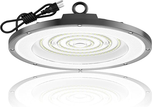 AIKVSXER LED High Bay Light UFO Shop Light 200W 30000LM 6000K Daylight Super Bright IP65 Waterproof for Warehouse Garage Barn Factory Workshop 5FT Cord with US Plug 1 Pack