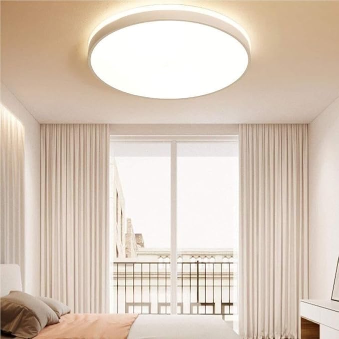 Ultra-Thin Round Flush Mount Ceiling Light Modern Simple Ceiling Lamp Fixture for Living Room Bedroom Dining Room Kitchen Study Corridor Foyer Stairwell Pendant Lamp(Warm Light,50cm)