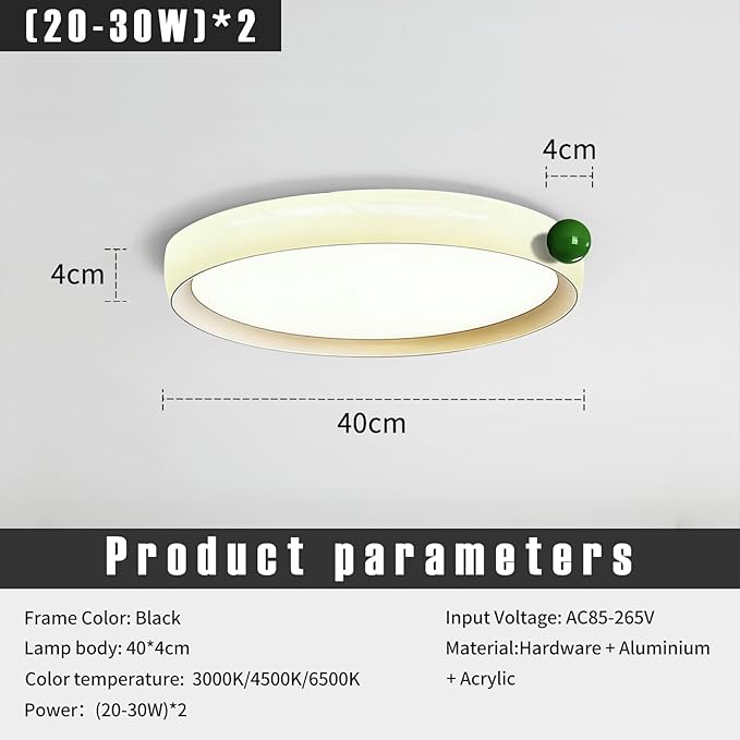 Round Flat Panel Light, Dimmable Modern Flush Mount Ceiling Light Fixture,24W 3000K/4000K/5000K,Fits for Hallway Kitchen Bedroom Living Room Closet Room