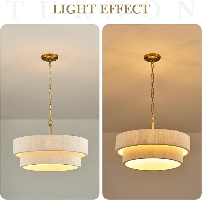 20”Hand Woven Rattan Chandelier Boho Pendant Light Adjustable Coastal Pendant Light for Kitchen Island Dining Living Room, White, UL Listed