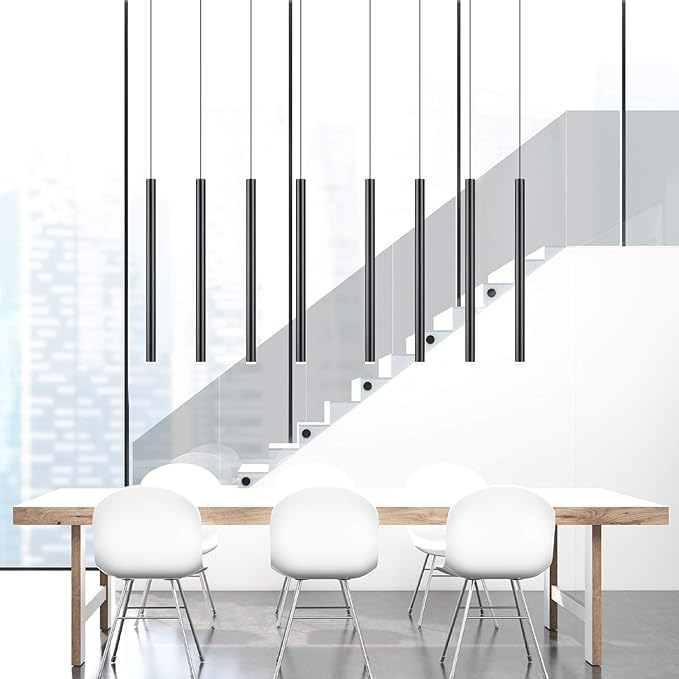 CANALIS 4 Mini Pendant Lighting Black - LED Hanging Light Fixture for Kitchen Island, Bar, Foyer - Cluster Pendants - Dimmable, Adjustable Wire, Lamp Bulb Included