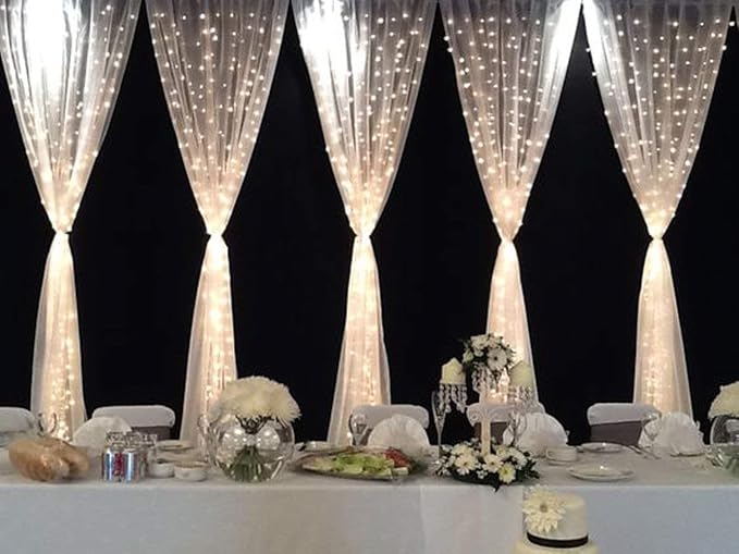 Geanmoki 306 LED Window Curtain String Light Wedding Party Home Garden Bedroom Outdoor Indoor Wall Decorations
