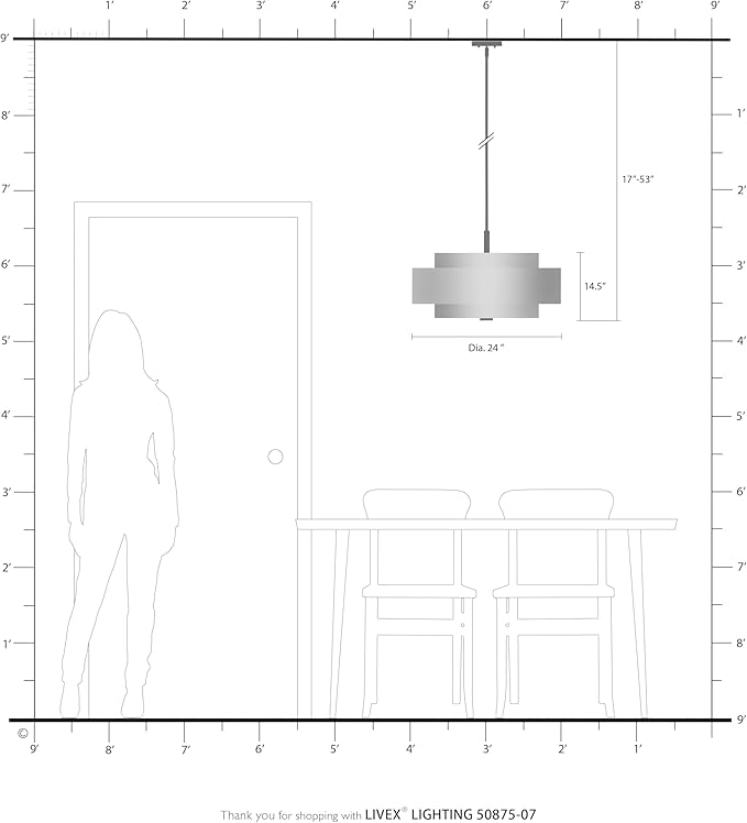 Livex Lighting Fabric Shade 50875-07 Meridian 5 Light Bronze Pendant