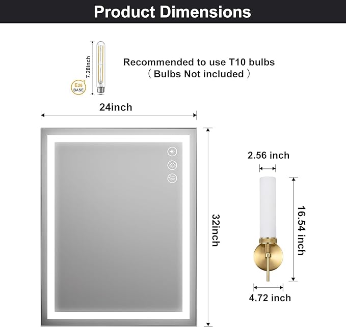 LaLuLa Wall Sconce Set of 2, Vanity Lights for Bathroom, Modern Brushed Gold, Knurled Detail, Frosted Glass Cylinder Shade, E26 Base, Hardwired, Up or Down Mount, Gold Wall Sconces for Hallway Bedroom