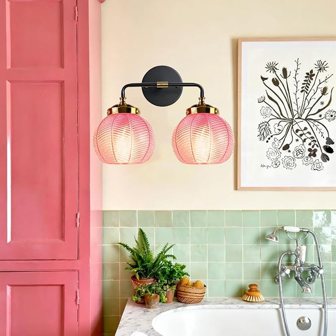 Modern Vanity Light Pink Bathroom Decor Black Bathroom Light fixtures Indoor Wall Sconce Vanity Lights Over Mirror Wall Mount Lights Vintage Gold Sconces Farmhouse Lighting Fixture