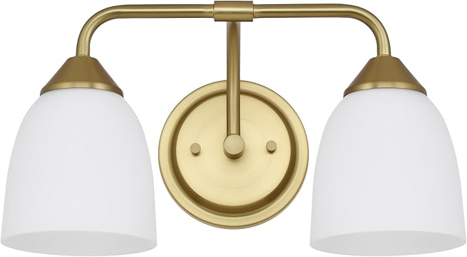 Gold 2-Light Traditional Bathroom Vanity Light Fixtures Over Mirror, Modern Vanity Lights for Living Room, Standard E26 Base, Aged Brass