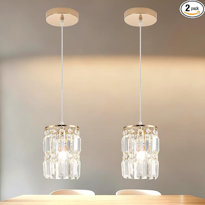 Rose Gold Pendant Lighting Modern Pendant Light, Mini Island Lights for Kitchen, Adjustable Pendant Lights for Kitchen Island Dinning Room Bedroom (2 Pack)