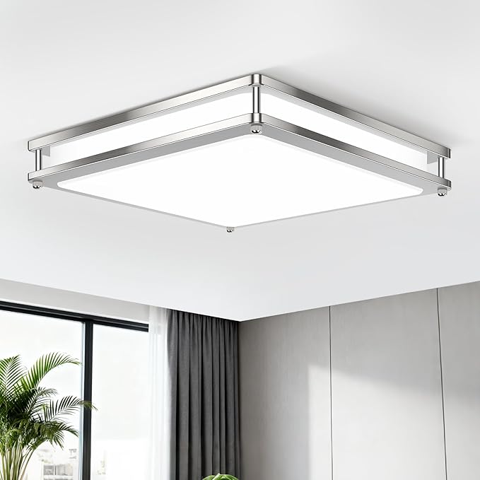 13 Inch Dimmable LED Ceiling Lights for Bedroom, 1-Pack 36W Square Flush Mount Light Fixtures, 3200LM Super Bright 2700K/3000K/4000K/5000K/6500K Adjustable Modern Lamps for Kitchen Bathroom Hallway