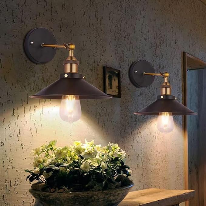 Wall Sconces, Bathroom Wall Sconce, Black & Gold Wall Lighting, Bathroom Vanity Light, Indoor Wall Lamp for Living Room, Hallway