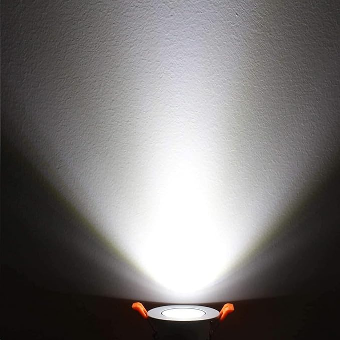 LightingWill 2inch LED Dimmable Downlight, 3W COB Recessed Ceiling Light, Daylight White 5500K-6000K, CRI80, 25W Halogen Bulbs Equivalent, Silver(10Pack)