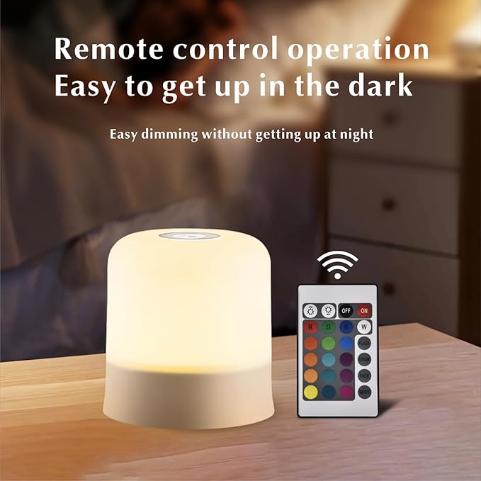 Portable Baby Night Light，Touch Lamp for Bedroom, Rechargeable 2400mAh Small LED Table Lamps, Remote Control, Multi-Color Egg Nightstand Lamp,Breastfeeding, Sleep Aid,