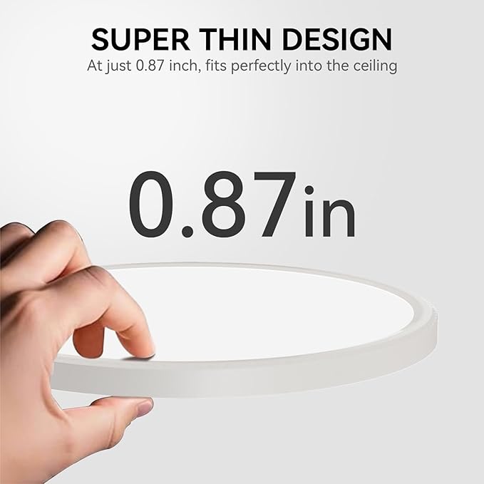 MODERN 28W 3200lm LED Flush Mount Ceiling Light, Super Slim 12 inch LED Ceiling Light, 5000K Daylight LED Ceiling Light for Bedroom, Living Room, Dining Room… (5000K-4 Pack(White))