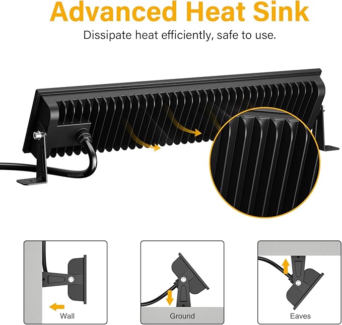 Onforu 4Pack LED Shop Lights,100W 14000lm Plug in Ultra Bright LED Work Lights,6500K Daylight White Garage Light,IP66 Waterproof Lighting for Garage Warehouses Workshop