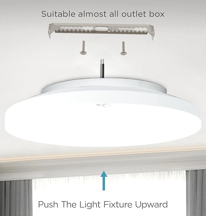 Leetdud Motion Sensor Ceiling Light Indoor Wired, 9 Inch 18W, 5 CCT 2700/3000/3500/4000/5000K, 3 Brightness Settable, 1550LM Flush Mount LED Closet Lights for Stairs Hallway Laundry Porch, White