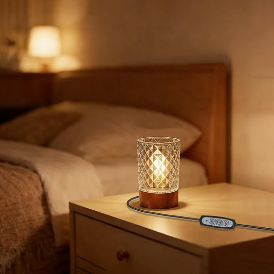 Night Light Bedside Lamp Touch and Dimmable Tabletop Brightness Adjustable for Adults, in Bed at Night Put on Table, Headboard, Dorm,Bedroom (Diamond Pattern)