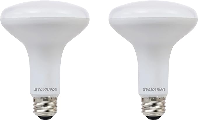 Sylvania LED Flood Light Bulb, BR30, 65W Equivalent, Efficient 9W, Dimmable, 10 Year, 650 Lumens, 3500K, Bright White - 2 Pack (78029)