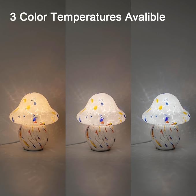 HEQET Mushroom Lamp for Bedroom,Mid Century Modern Lamp for Nightstand, Dimmable Retro Egg Tart Bedside Small Lamps,Unique Home Mushroom Decor Aesthetic Cute Table Lamps for Living Room