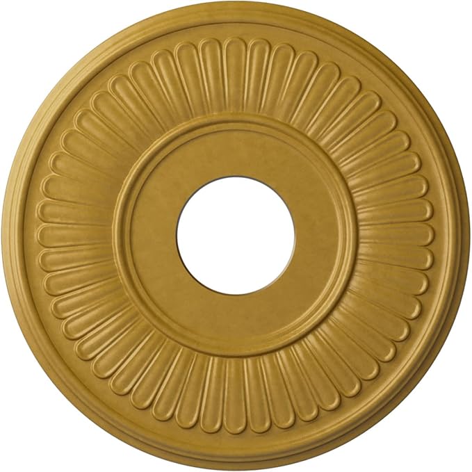 Ekena Millwork CM15BEIGS 15-3/4" x 3-7/8" x 3/4" Berkshire Ceiling Medallion, Iridescent Gold