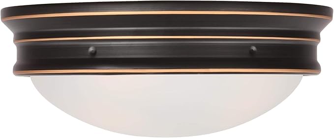 Westinghouse 6370600 Meadowbrook 13-Inch, Two-Light Indoor Flush Mount Light Fixture, Oil Rubbed Bronze Finish and Frosted Glass