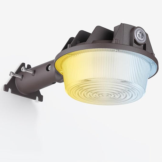 TORCHSTAR 3CCT LED Barn Light, Dusk to Dawn Area Lights with Photocell, Outdoor Security Flood Lighting, Update 40W/60W/80W Selectable, ETL Listed, IP65 Waterproof, Aluminum, 120-277V, Garage, Bronze