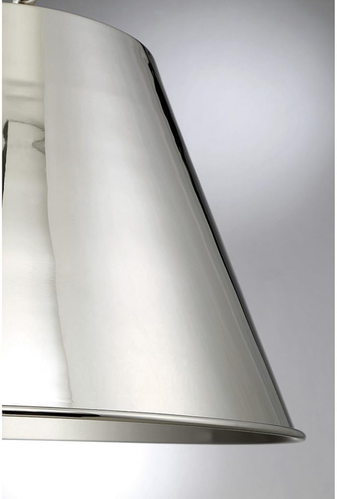 Savoy House 7-131-1-109 Alden Traditional Metal Cone Pendant, 1-Light 60 Watt, 18" H x 34" W, Polished Nickel