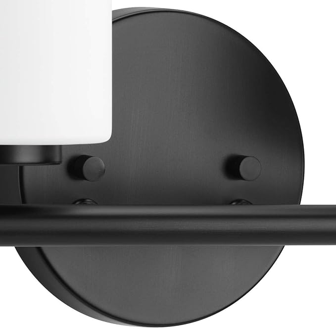 Replay Collection 4-Light Etched Glass Modern Bath Vanity Light Textured Black