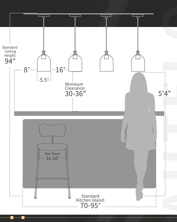 AUTELO Black Pendant Lights Kitchen Island, 1-Light Pendant Lights in Black Finish with Clear Cylinder Glass, Modern Pendant Light Fixtures, Hanging Lamp for Kitchen Island H2511 CLBK