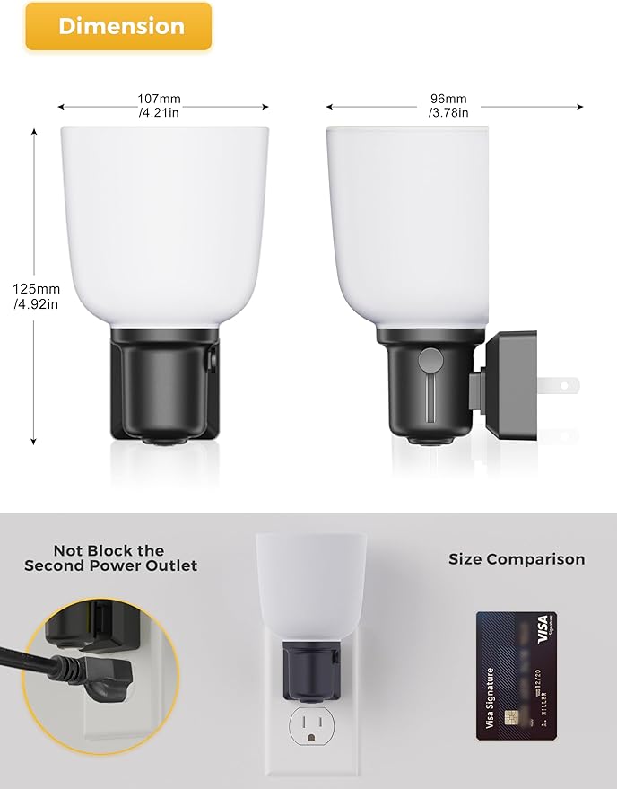 L LOHAS LED Night Lights Plug into Wall, Vintage Plug in Night Light, Dusk to Dawn Sensor,3000K Soft White, Dimmable 0-100LM, Rustic Farmhouse Nightlight for Bedroom,Bathroom,Stairs,Hallway