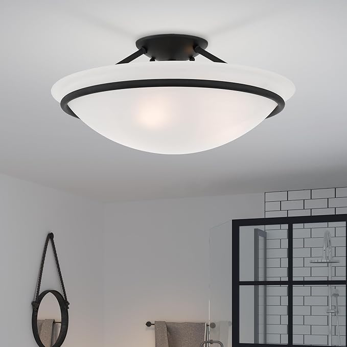 Livex Lighting 4824-04 Newburgh 3-Light Ceiling Mount, Black