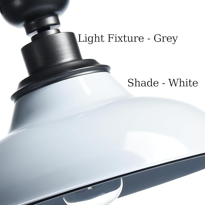 SAMTEEN Farmhouse Semi Flush Mount Ceiling Light 12-Inch Barn Style Ceiling Light Fixture Industrial White Flush Mount Light for Hallway Bedroom Entryway Foyer Kitchen