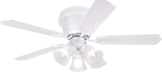Westinghouse Contempra Trio 42 Inch Ceiling Fan with Light, Indoor White Ceiling Fan for Small Rooms, Reversible Blades White/White Washed Pine, LED Bulbs Included