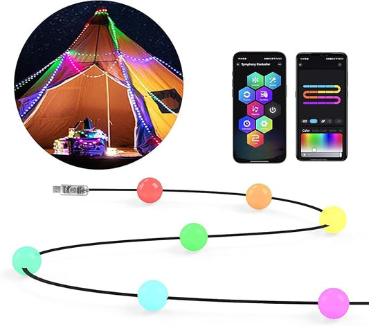 33Ft Smart Globe String Lights, Color Changing LED String Lights, Fairy Lights USB Plug in with Remote & App for Indoor Outdoor Christmas Party Camping Tree Tent Decor, Halloween