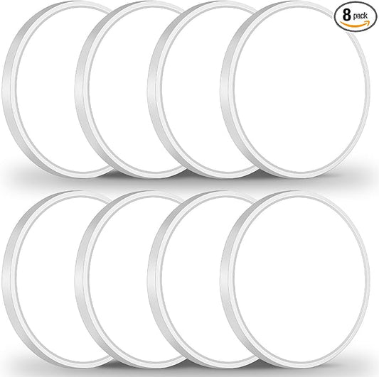Brightever 7 Inch LED Flush Mount Ceiling Light, 15W 1600LM, Ultra Thin 0.67 Inch Close to Ceiling Light Fixtures, 5000K Daylight White LED Ceiling Lamps for Laundry Room, Stairwell, Kitchen, 8 Packs