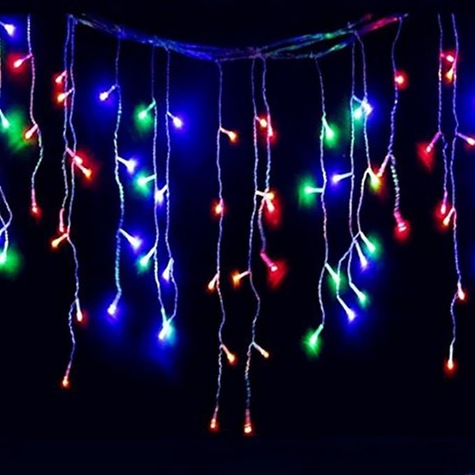 Lainin 11ft 96 LED Multi Color Linkable Fairy Curtain String Light with 8 Modes Functional Controller for Indoor/Outdoor/Patio/Wedding/Christmas Party Decor