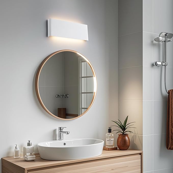 Mille Lucciole 15"Modern LED vanity light,20W Dimmable 5 CCT (3000K-6500K) Adjustable Wall Lamp,Up and Down Wall Lighting,Indoor Wall Sconce for Bedroom,Staircase,Hallway,Dressing Table,1 Pack（White）