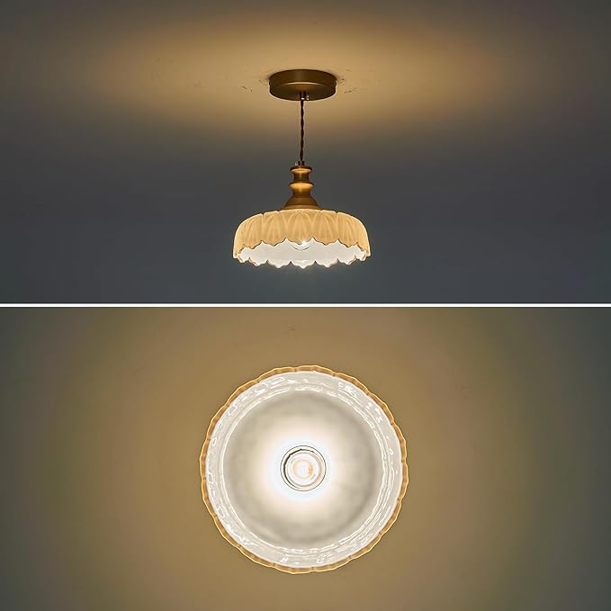 HDDFL Vintage Pendant Lights Fixture Modern Pendant Lighting Fixtures Hanging Lamp for Kitchen Island Bedroom Living Room Hallway Brown and Brass