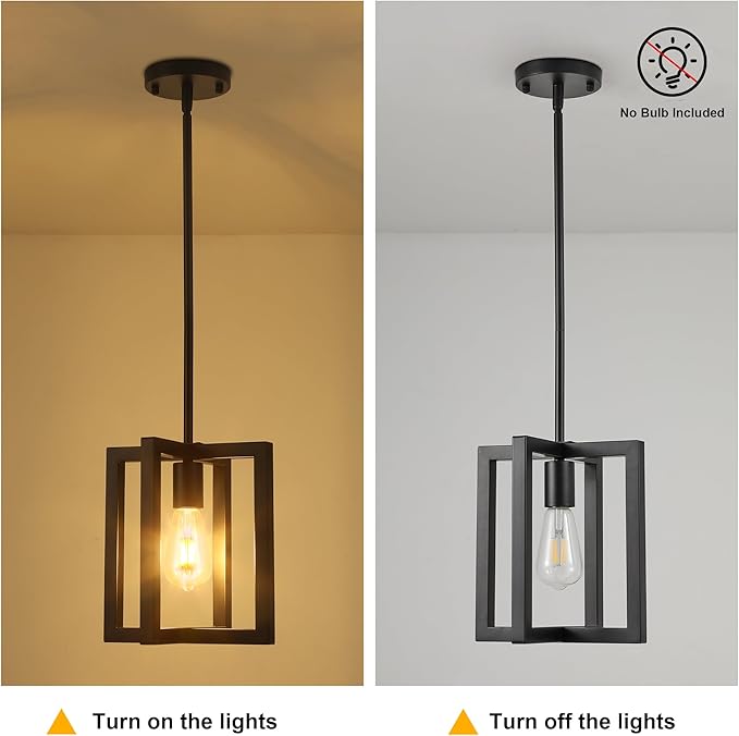 Klgxnrd Small Modern Farmhouse Black Pendant Lights Kitchen Island, Adjustable Hanging Metal Industrial Chandelier Ceiling Light Fixture for Hallway Entryway Bedroom Dining Room