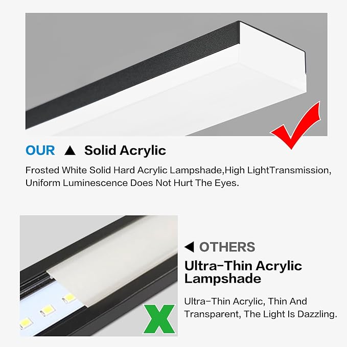 ZUZITO Black Bathroom Light Fixtures Modern Vanity Lights for Bathroom 24in LED Bath Lights Bar 5CCT Dimmable