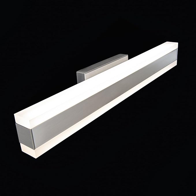 Modern Forms Cinch 25in LED Bathroom Vanity or Wall Light 3-CCT 2700K-3000K-3500K Set to 2700K in Brushed Nickel