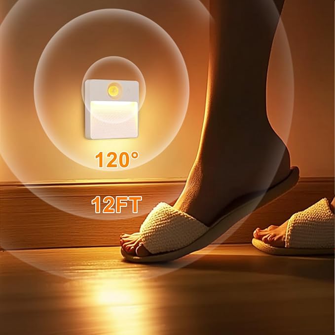 Guankai 3 Pack Motion Sensor Stair Light for Indoor, Rechargeable Battery Operated Closet Lights, RGBW Stick On Night Lamp, Motion Activated Magnetic Lighting Lamps for Step, Cabinet,Hallway,Bathroom