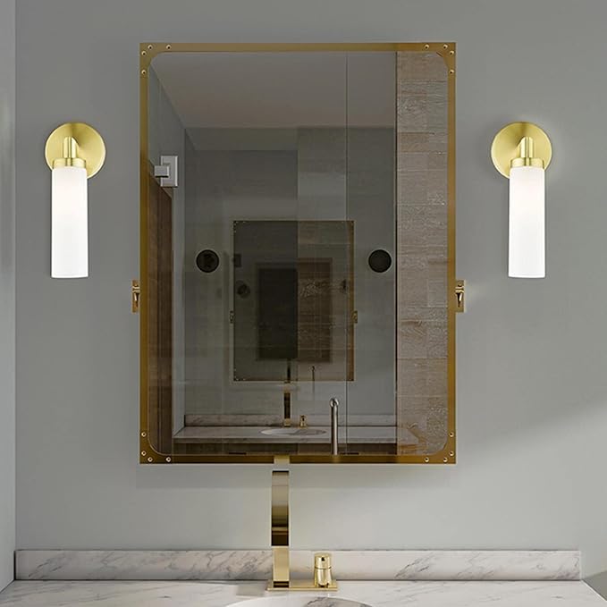 Livex Lighting Aero 1 Light Wall Sconce Satin Brass Finish, 4.25 x 11