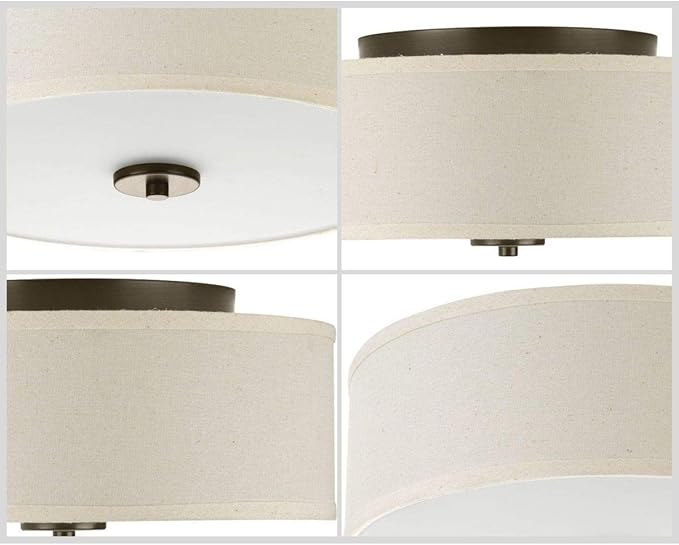 Progress Lighting P3713-20 Inspire Two-Light Flush Mount, Antique Bronze, 5.50x13.00x13.00